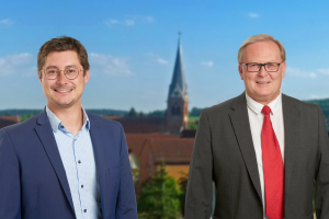 Manuel Michniok, Vorsitzender SPD Aschaffenburg und Stadtrat; Peter Stoll, Vorsitzender SPD Schweinheim/Gailbach