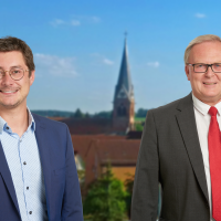 Manuel Michniok, Vorsitzender SPD Aschaffenburg und Stadtrat; Peter Stoll, Vorsitzender SPD Schweinheim/Gailbach